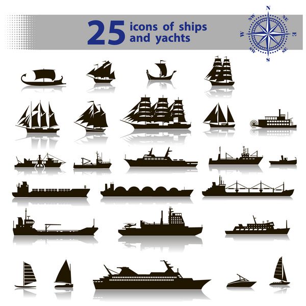 25 نماد کشتی و قایق بادبانی