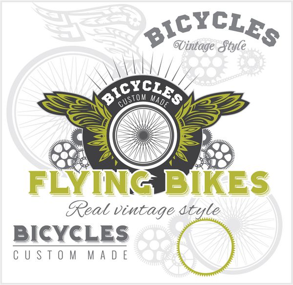 عناصر کلاسیک با الگوی مجموعه برچسب دوچرخه