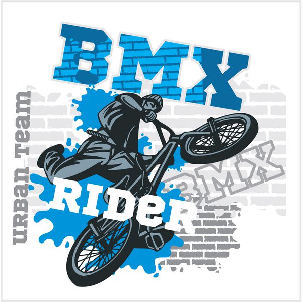 BMX سوار - تیم شهری طراحی وکتور