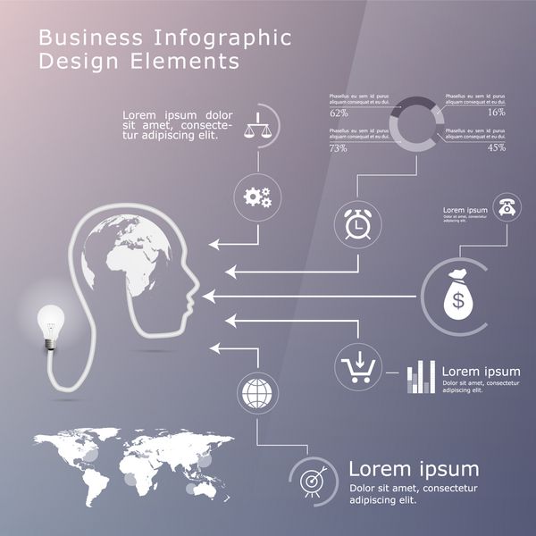 عناصر اینفوگرافیک کسب و کار با کیفیت بالا