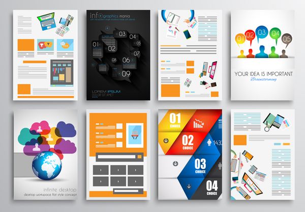مجموعه ای از طراحی بروشور قالب های وب طرح های بروشور