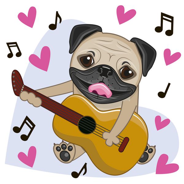 سگ پاگ با گیتار