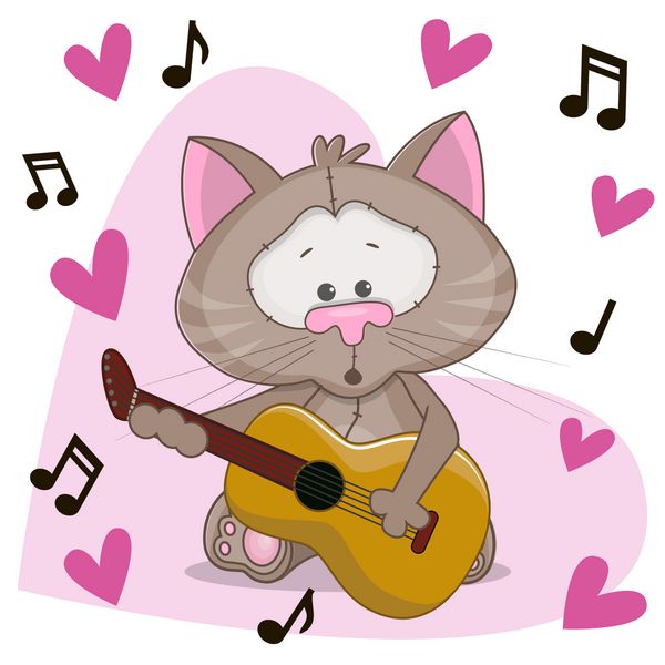 گربه با گیتار