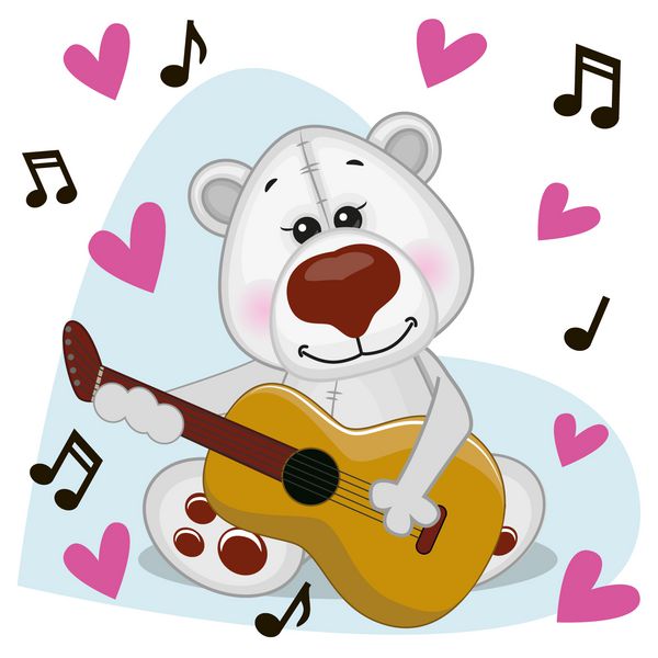 خرس قطبی با گیتار