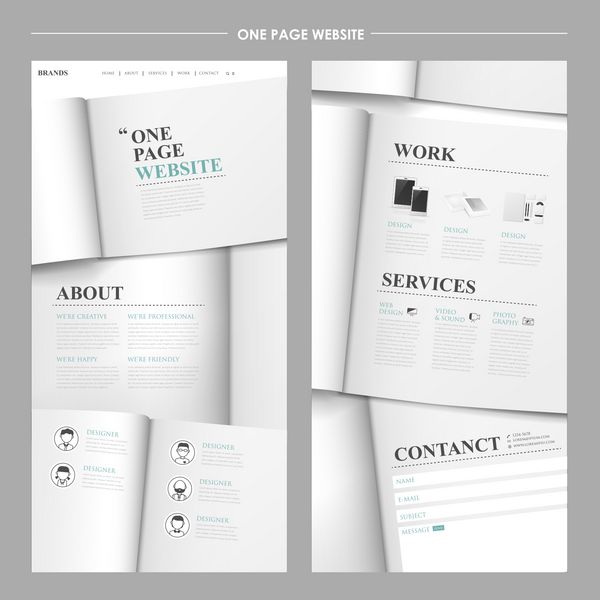 سادگی طراحی وب سایت یک صفحه
