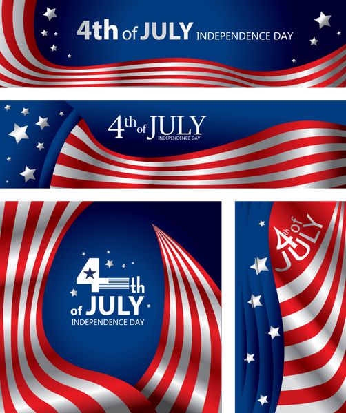 پرچم ایالات متحده آمریکا 4 ژوئیه روز استقلال آمریکا هنر وکتور