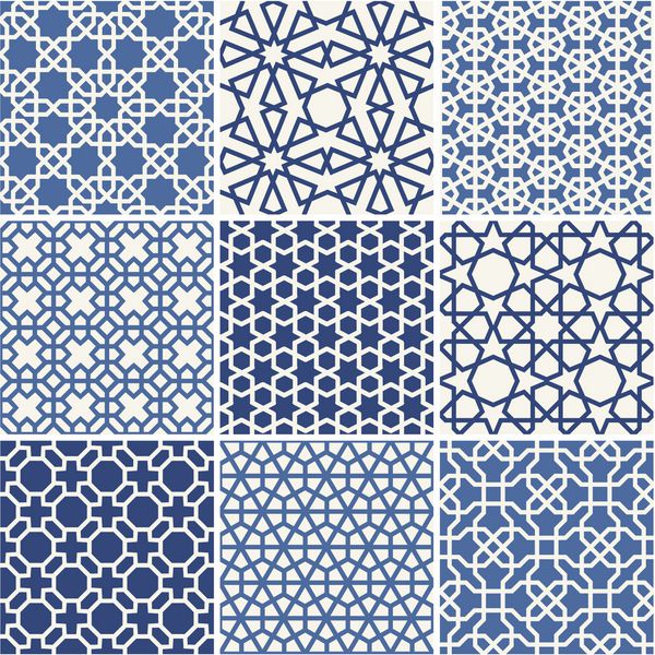 مجموعه ای از الگوهای بدون درز عربی وکتور