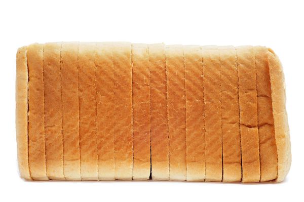 یک قرص نان ورقه شده در زمینه سفید