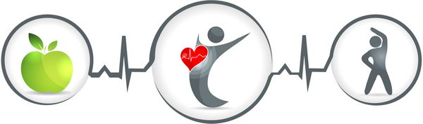 نماد سلامتی و قلب سالم غذای سالم و تناسب اندام به قلب و زندگی سالم منجر می شود جدا شده بر روی پس زمینه سفید