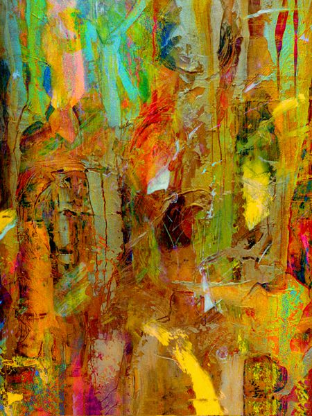 تصویر زیبا از یک نقاشی رنگ روغن انتزاعی اصلی روی بوم