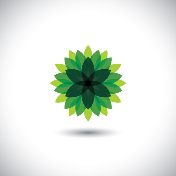 نماد گل سبز برگ در الگوی تلطیف شده - وکتور مفهومی اکو این گرافیک همچنین نشان دهنده تعادل اکولوژیکی جنگل های همیشه سبز توسعه پایدار تعادل در طبیعت است