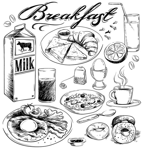 تصویر غذای صبحانه با دست