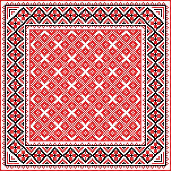 تزئینات اوکراینی با عناصر قرمز و سیاه در پس زمینه سفید