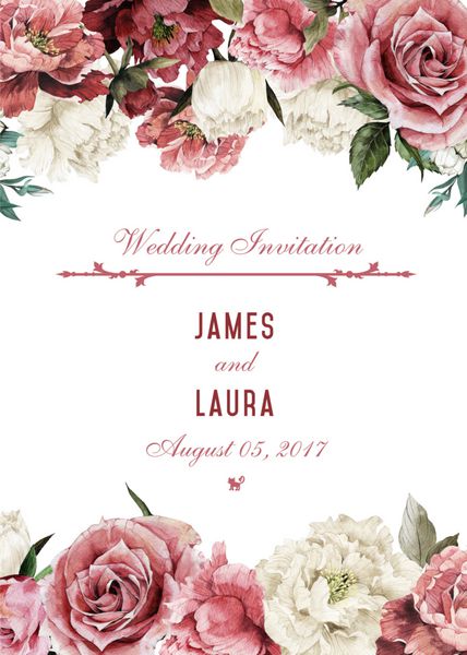 کارت تبریک با گل رز آبرنگ می تواند به عنوان کارت دعوت برای عروسی تولد و دیگر پس زمینه تعطیلات و تابستان استفاده شود