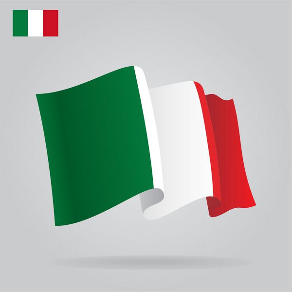 پرچم ایتالیا تخت و در اهتزاز وکتور