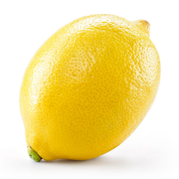 لیمو میوه جدا شده در پس زمینه سفید با مسیر برش