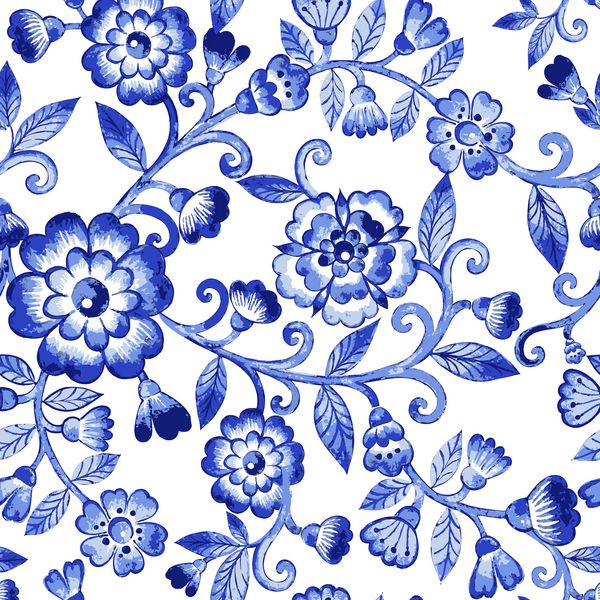 وکتور الگوی بافت آبرنگ گلدار با گل‌های آبی الگوی گل آبرنگ الگوی گل‌های آبی الگوی بدون درز را می‌توان برای کاغذ دیواری پرکننده‌های الگو پس‌زمینه صفحه وب بافت‌های موج‌سواری استفاده کرد