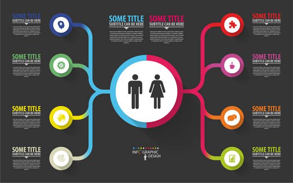 اینفوگرافیک مدرن قالب طراحی طرح کسب و کار بردار