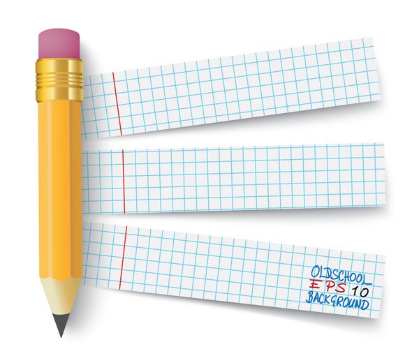 مداد با 3 بنر کاغذ مدرسه فایل وکتور