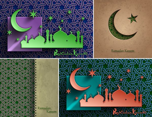 کارت تبریک جشن رمضان کریم برای ماه مبارک جامعه مسلمانان وکتور