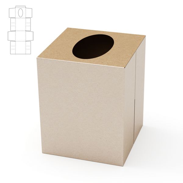 جعبه دستمال کاغذی با قالب دای کات