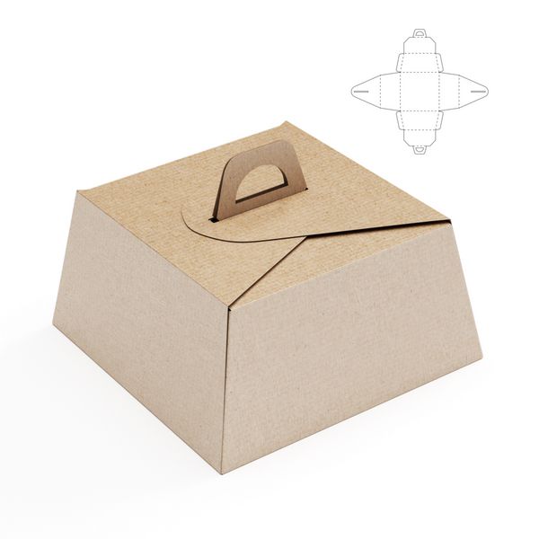 جعبه کیک تولد با دسته و قالب قالب