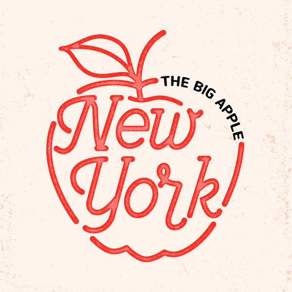 طراحی هنری خط تایپوگرافی شهر نیویورک برای پوشاک تی شرت چاپ عناصر دکور خانه