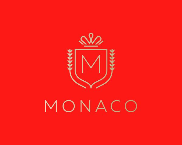 مونوگرام ظریف حرف m آرم طراحی لوگوی درجه یک سپر نماد تاج سلطنتی چاپ شکل طرح تی شرت