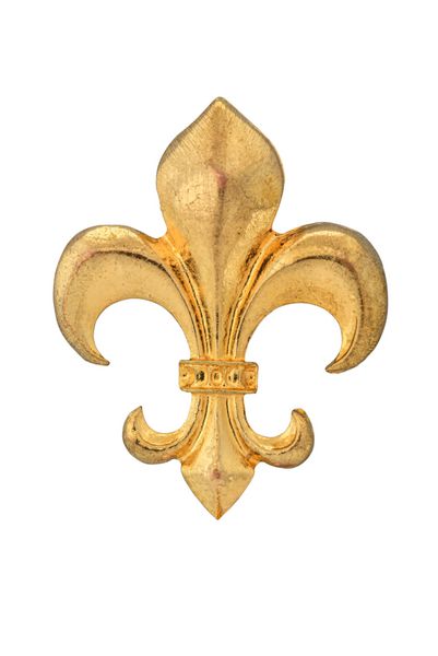 fleur-de-lis جدا شده روی پس‌زمینه سفید با مسیر برش