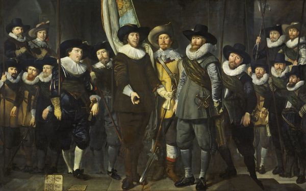 گروه کاپیتان آلارت کلاک و ستوان لوکاس روتگانس آمستردام 1632 نقاشی هلندی اثر توماس د کیزر رنگ روغن روی بوم افسران و سایر افراد مسلح منطقه viii در آمستردام du
