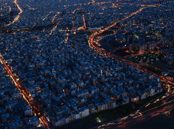 منظره شهری شهر تهران از برج میلاد تهران ایران