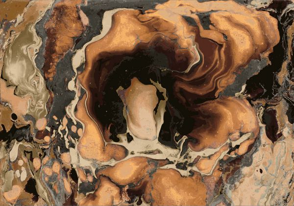 وکتور اثر هنری طراحی شده با دست روی بافت سنگ مرمر آب الگوی رنگ مایع پس زمینه رنگارنگ انتزاعی در تکنیک ebru suminagashi