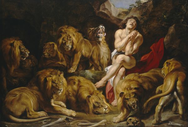 دانیل در لانه شیرها اثر سر پیتر پل روبنس 1616-1614 نقاشی فلمیش رنگ روغن روی بوم خدا آرواره شیرها را بست همانطور که دانیل در لانه شیر دعا می کرد داریوش پادشاه ماد فریب خورد