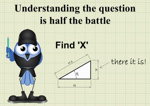 پاسخ خنده دار برای پیدا کردن سوال ریاضی x در زمینه کاغذ گراف