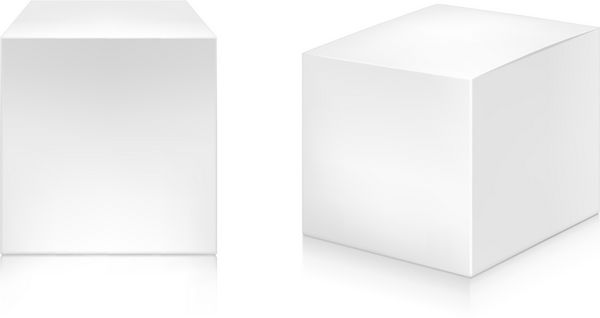 الگوی ماکت دو جعبه سفید کاغذی برای طراحی بسته بندی خوب است وکتور