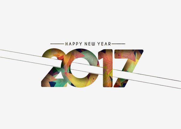 عناصر طراحی سال نو مبارک 2017 برای کارت های تعطیلات پس زمینه وکتور تزئینات