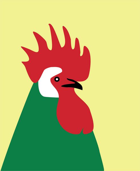 خروس رنگارنگ وکتور نماد خروس به سبک تخت جدید 2017 با ایده طراحی کپی sp برای کارت پستال پوستر یا وکتور خروس تقویم