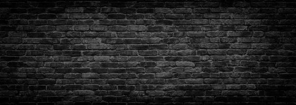 دیوار آجری تیره بلوک‌های سنگی سیاه بافت پانوراما با وضوح بالا