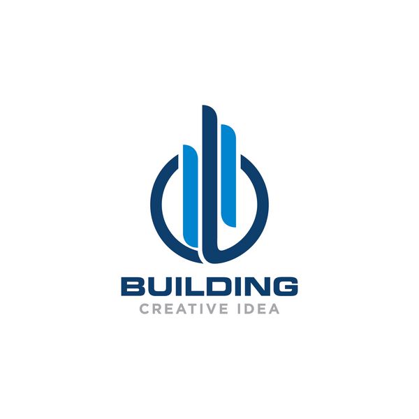 الگوی طراحی لوگو مفهومی ساختمان خلاقانه