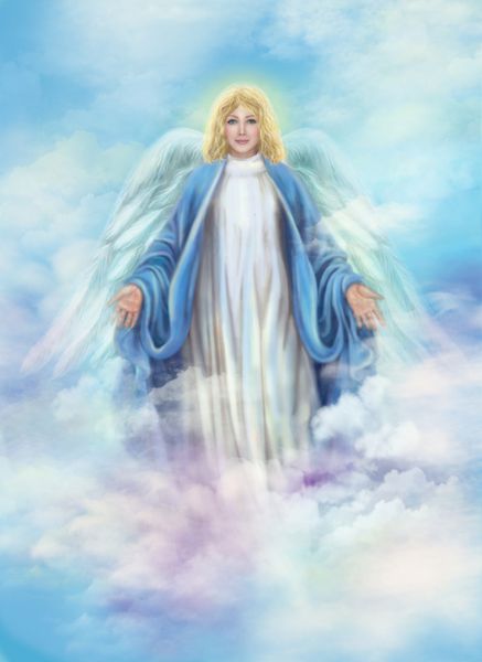 فرشته تصویرسازی دیجیتال نقاشی فرشته در ابرها