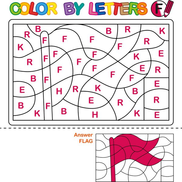 کتاب رنگ آمیزی abc برای کودکان رنگ با حروف یادگیری حروف بزرگ الفبا پازل برای کودکان حرف f پرچم آموزش پیش دبستانی