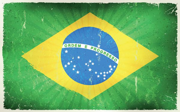 پس زمینه پوستر پرچم برزیل قدیمی