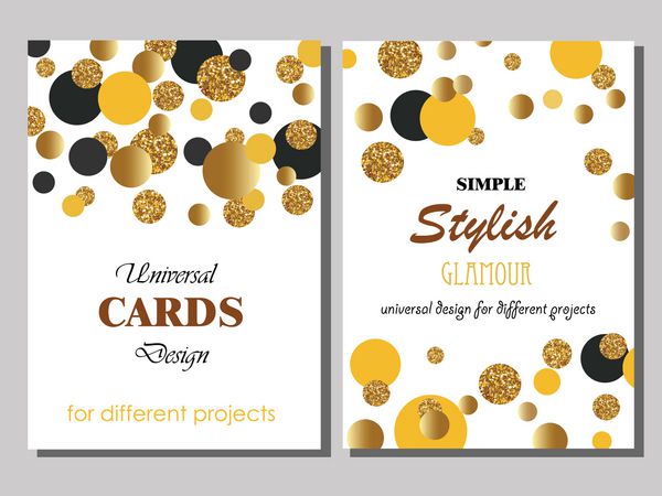 مجموعه کارت های جهانی با نقاط زرق و برق طلایی