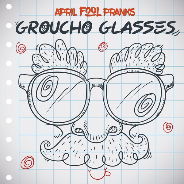 عینک خنده دار گروچو برای روز اول آوریل به سبک دودل وکتور