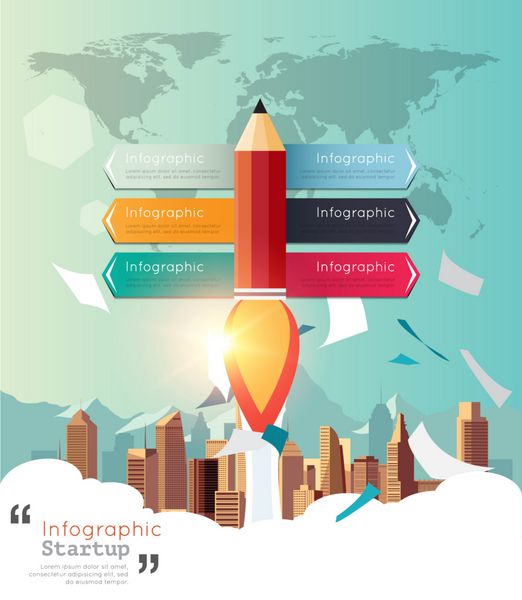 اینفوگرافیک مدرن برای راه اندازی کسب و کار