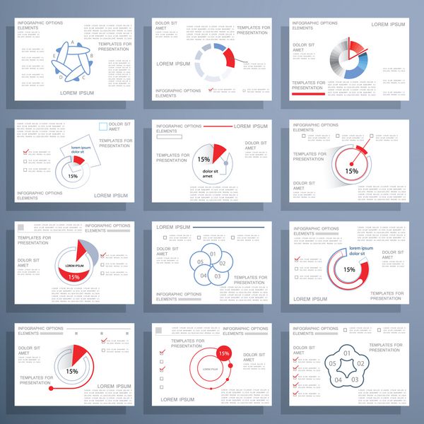 مجموعه ای از گزارش های تجاری بروشورها صفحات نمودارها و نمودارها
