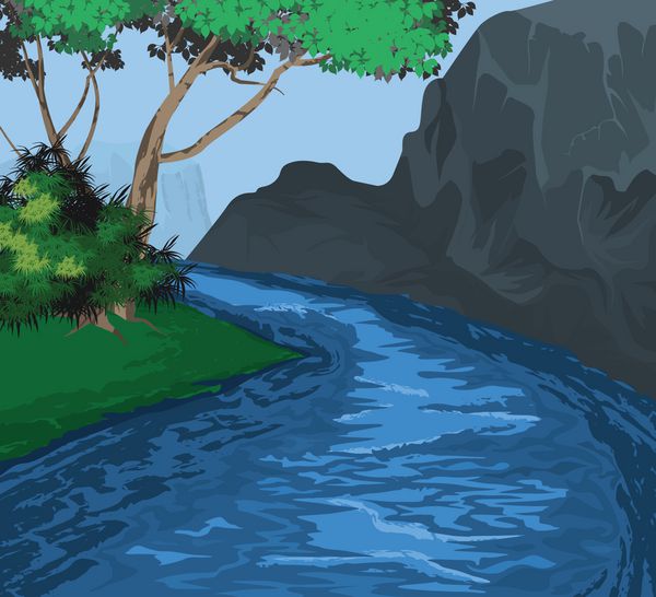 رودخانه وکتور پس زمینه منظره طبیعت