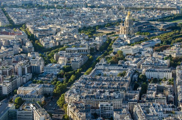 نمای هوایی پاریس فرانسه پانورامای روز در پاریس