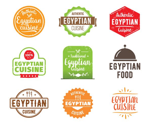 برچسب وکتور غذاهای مصری