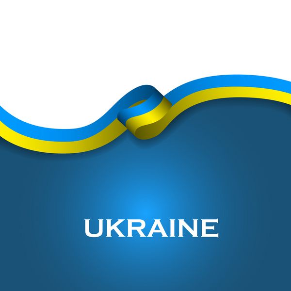 روبان پرچم به سبک ورزش اوکراین سبک کلاسیک وکتور